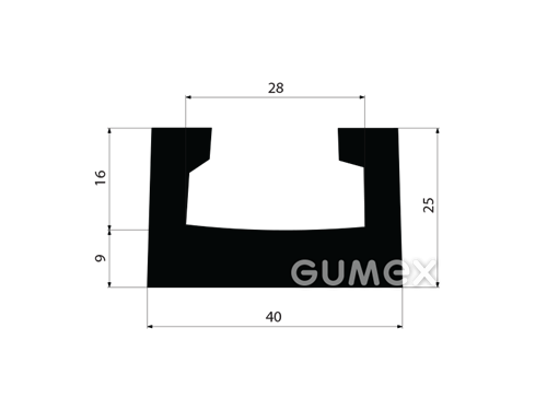 GUMOVÉ PROFILY TVARU "U" - EPDM